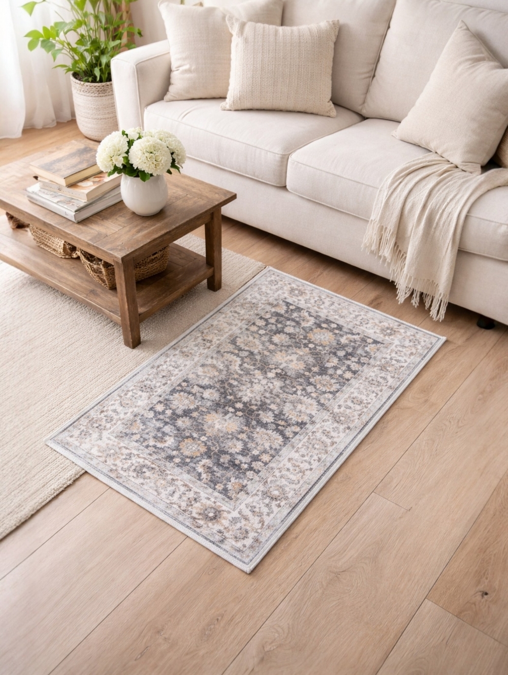 Badgley Mischka American Glamour  Soft Washable Rug 20” x 30” Vintage Floral